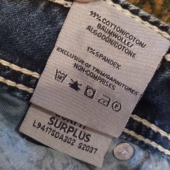 Silver Jeans 17" Suki Surplus Embroidered Flap Pockets 26/29 Women's Denim Jean - Picture 11 of 16